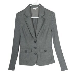 Cabi Gray Wool Blend Blazer 119 Small Stretch‎ Ponte Career Button Front Jacket